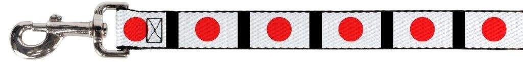 Buckle-Down Japan Flag Pattern Pet Leash - 6 Feet Long, 1.5 Inches Wide - Durable Dog Walking Lead for Small to Medium Dogs - Perfect for Daily Walks, Hiking & Outdoor Adventures