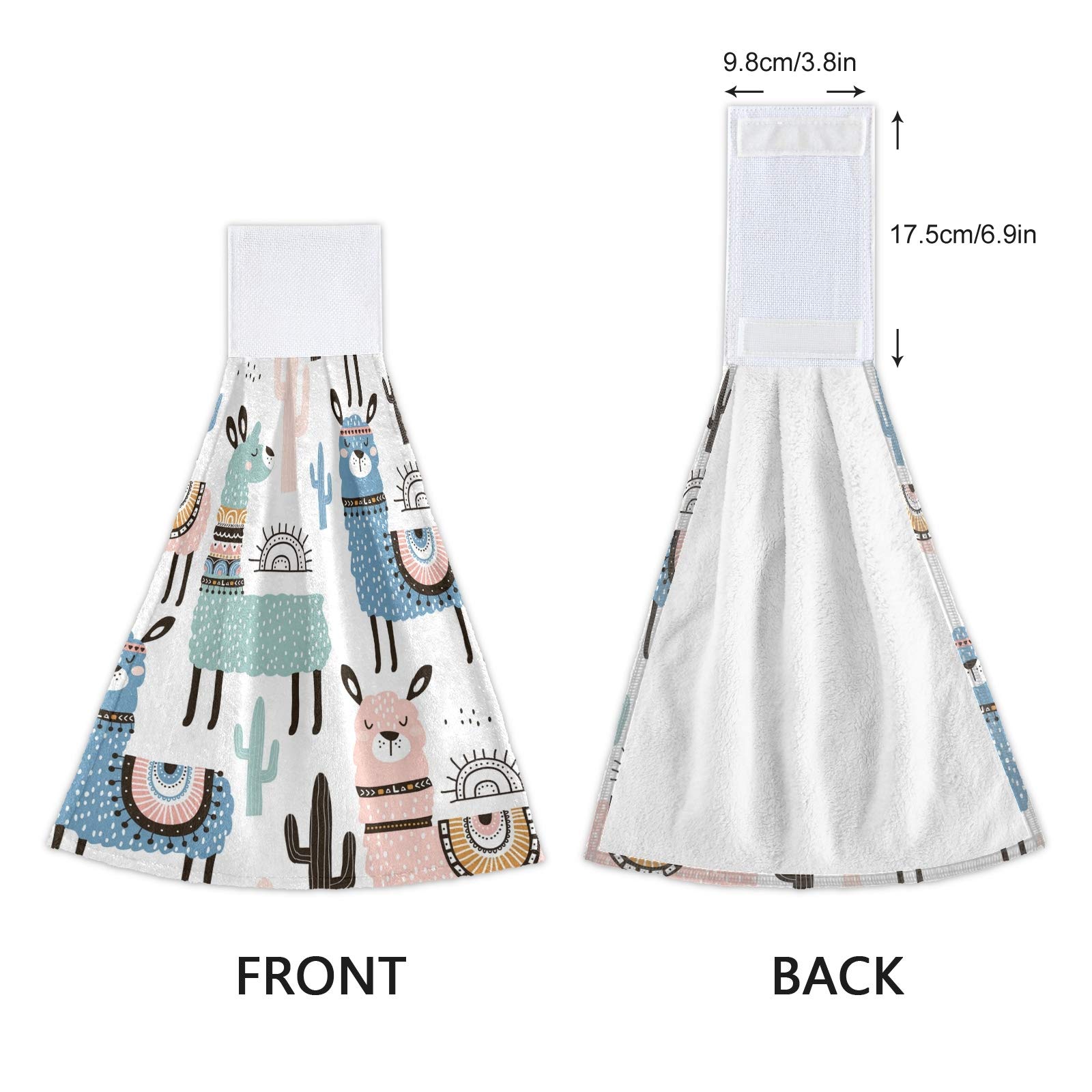 Premium Absorbent Llama Hanging Kitchen Towel Set of 2 - 14