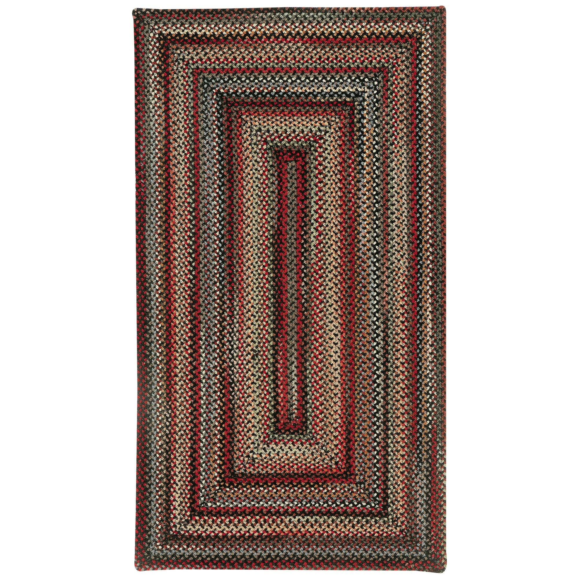 Capel Rugs Portland Rectangle Braided Area Rug 8' x 11' Coal - Soft & Durable Indoor/Outdoor Rug for Living Room, Bedroom, or Patio