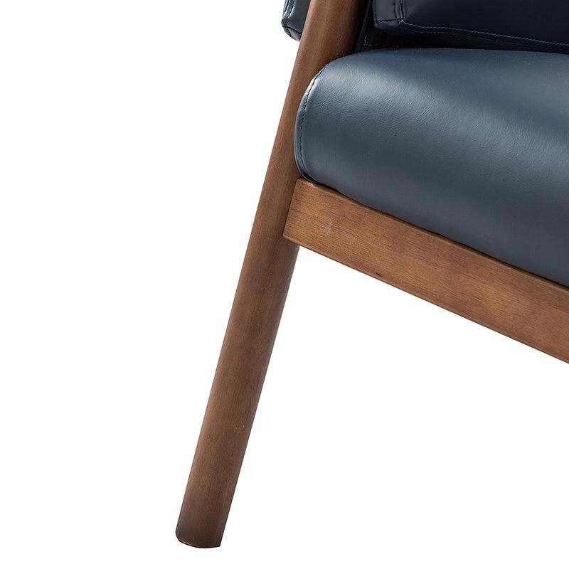 Henry Vegan Leather Armchair - Modern PU Leather Lounge Chair for Living Room, Office & Bedroom - Comfortable Mid-Century Style Accent Chair with Sturdy Metal Legs