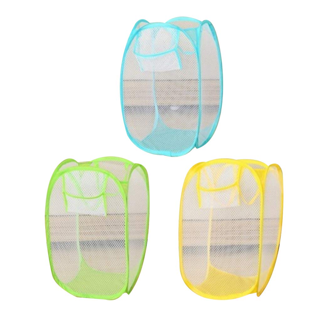 DOITOOL 3-Pack Collapsible Laundry Hamper for Kids - Foldable Dirty Clothes Basket with Handles, Portable Laundry Organizer for Bathroom, Bedroom & Nursery - Perfect for Laundry Storage, Toy Organization & Travel Use
