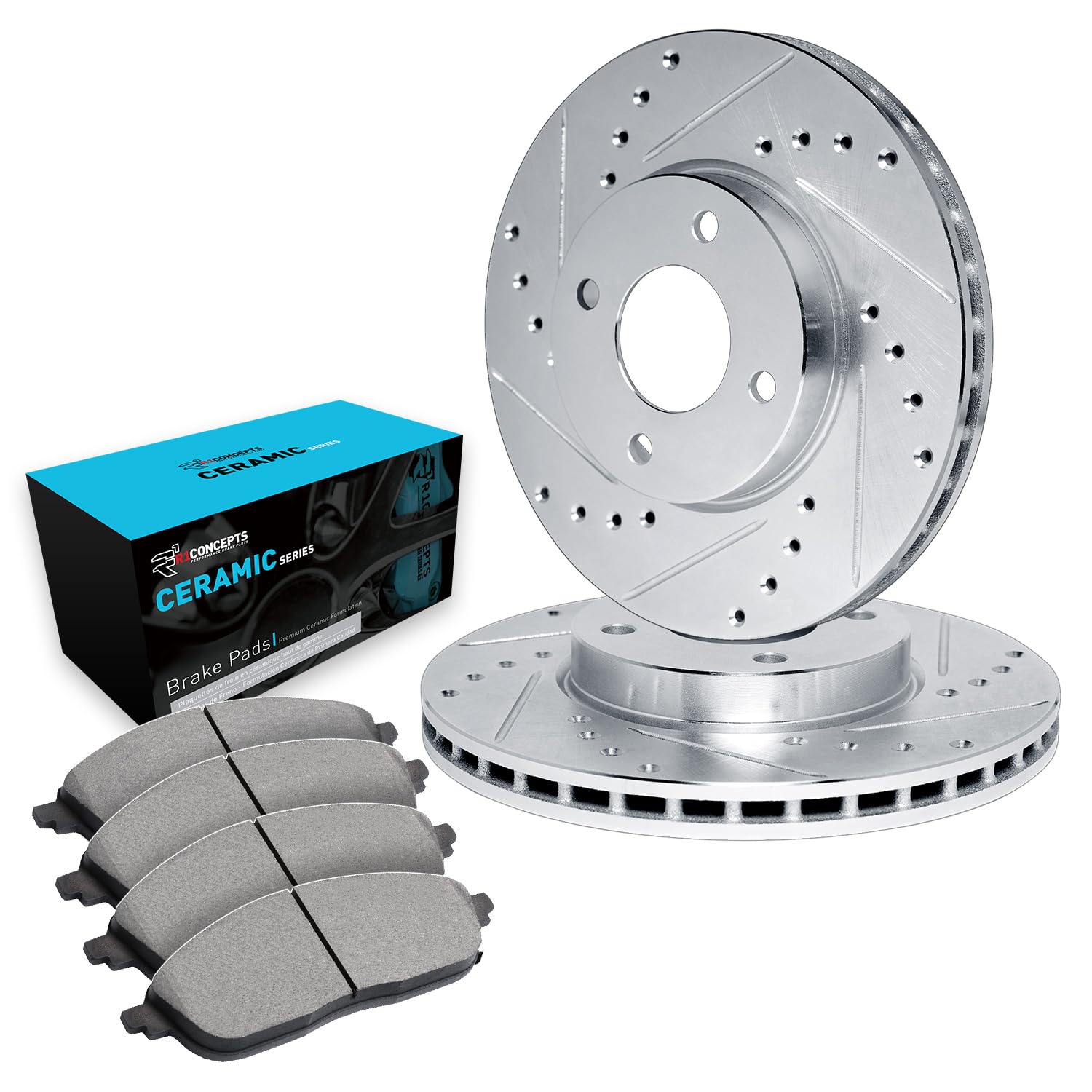 R1 Concepts Premium Front Brake Kit - Ceramic Brake Pads & Rotors for 2007-2012 Nissan Sentra | High-Performance Braking System | Perfect for City Driving & Daily Commutes
