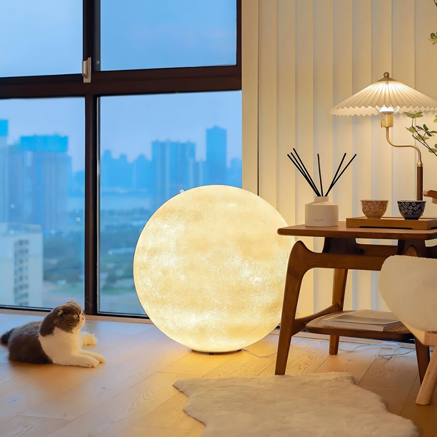 Moon Table Lamp - Modern LED Night Light for Bedroom, Nursery & Living Room - Soft Glow & Energy Efficient - Perfect for Reading, Relaxation & Decor