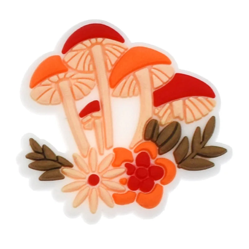 Mushroom Shoe Charms for Crocs - Cute Clog Decorations for Kids, Men & Women - Fun Shoe Accessories for Sandals, Jeans & Buckle Shoes - Perfect for School, Parties & Everyday Fashion