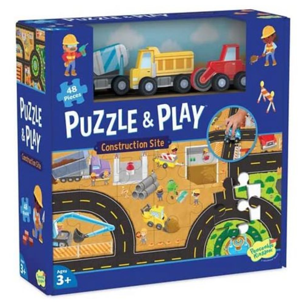 Peaceable Kingdom Construction Site Puzzle & Play Set – Fun Educational Toy for Kids, STEM Learning Activity – Perfect for Preschoolers & Toddlers at Home or Classroom
