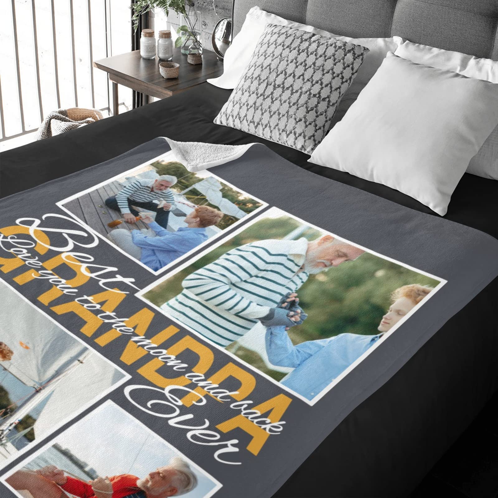 Custom Photo Blanket - Personalized Picture Blanket for Mom, Dad, Kids, Couples & Family - 50x60 Inch Sherpa Fleece Throw - Perfect for Birthday Gifts, Anniversary, Christmas & Cozy Home Decor