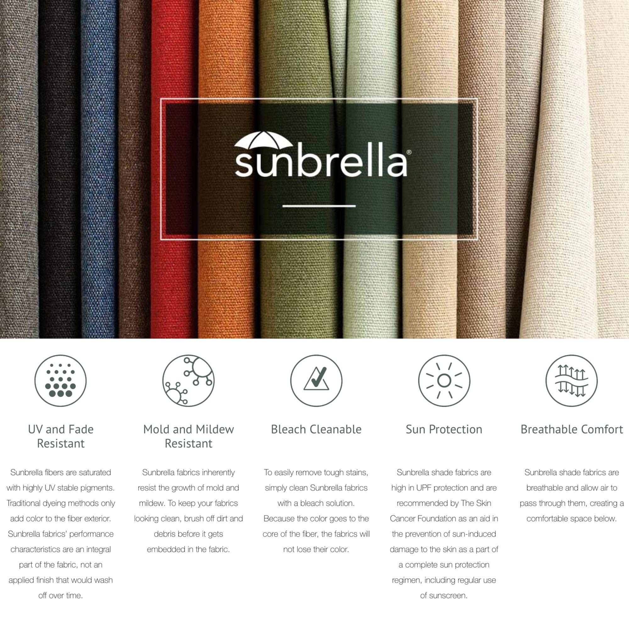 DFO Wheat Sunbrella Outdoor Curtain with Nickel Grommets - 96 Inch Long Waterproof Patio Curtains for Deck, Porch & Sun Protection