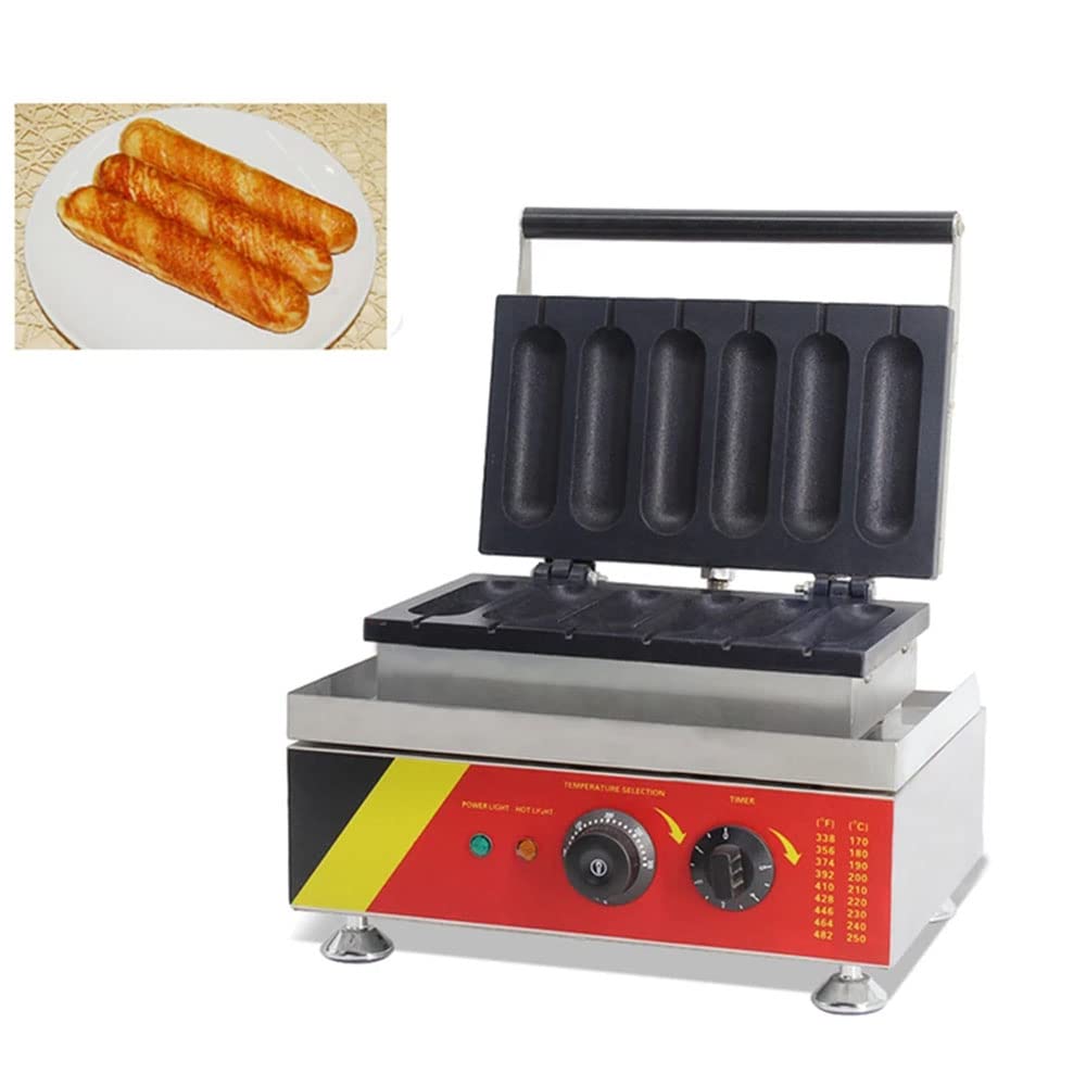 220V Hot Dog Waffle Maker Machine - Non-Stick Electric Hotdog Baker Iron for Street Snack, Party Food & Breakfast - Create Fun Shaped Waffles, Lolly Hotdogs & Unique Snacks at Home
