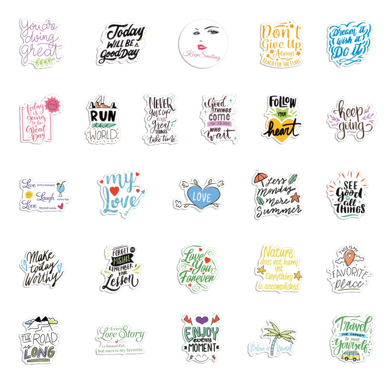 100pcs Motivational Stickers Pack - Waterproof Inspirational Vinyl Decals for Students, Teachers & Employees - Positive Affirmation Stickers for Water Bottles, Laptops, Notebooks & Planners - Perfect for School, Office & Daily Encouragement