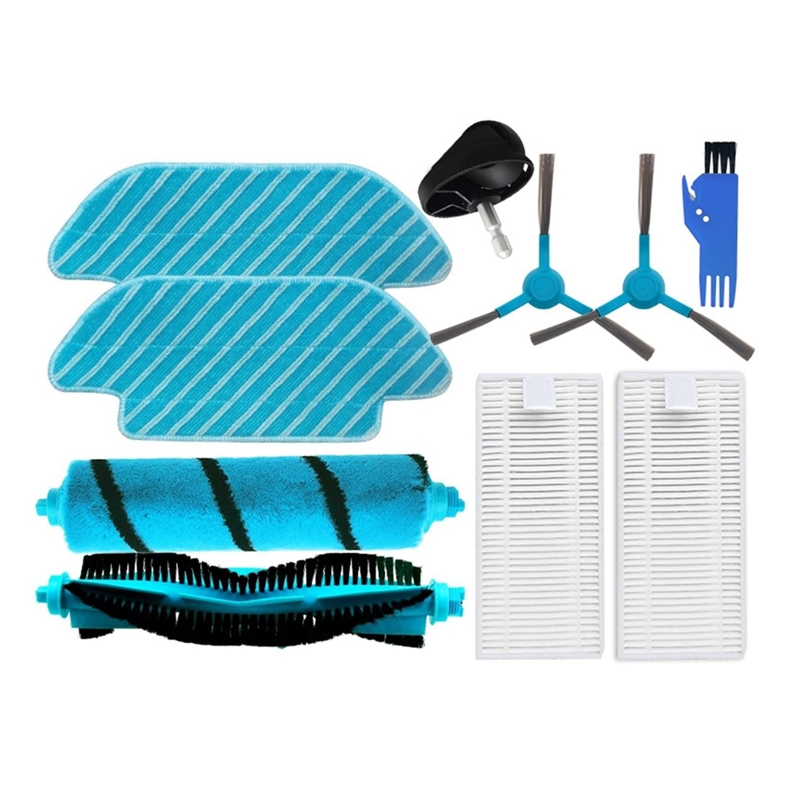 COOLDI Washable Main Brush, Side Brush & Mopping Cloth Replacement Kit for Conga 4090/5090 Robot Vacuum Cleaner - Perfect for Hardwood Floors & Pet Hair Cleaning