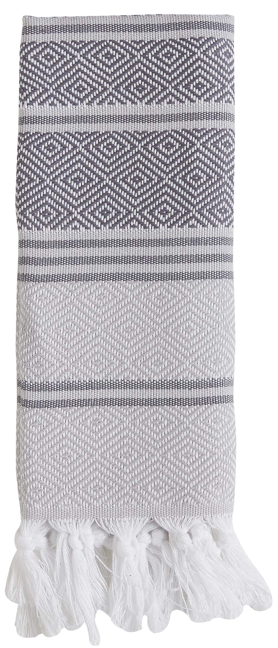 DEMMEX 2-Pack Premium Turkish Cotton Bath & Hand Towel Set - Ultra Soft & Absorbent Peshtemal Towels for Bathroom, Beach & Spa - Includes 1 Bath Towel & 1 Hand Towel (Dark Grey & Grey) - Perfect for Home, Travel & Luxury Gifts