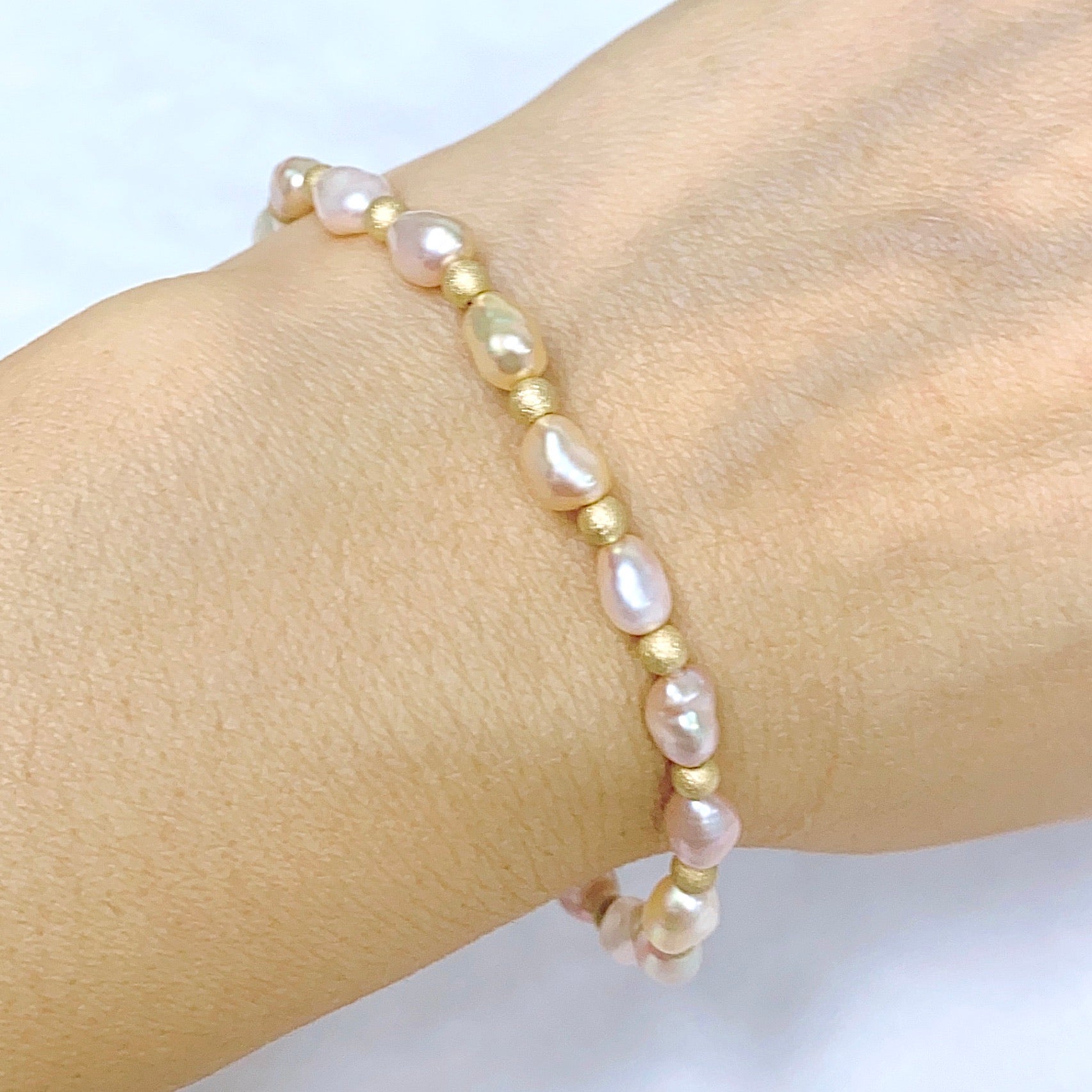 ARIA Pink Keshi Pearl Bracelet (B524) - Elegant & Dainty Jewelry for Women, Perfect for Weddings, Parties & Everyday Wear