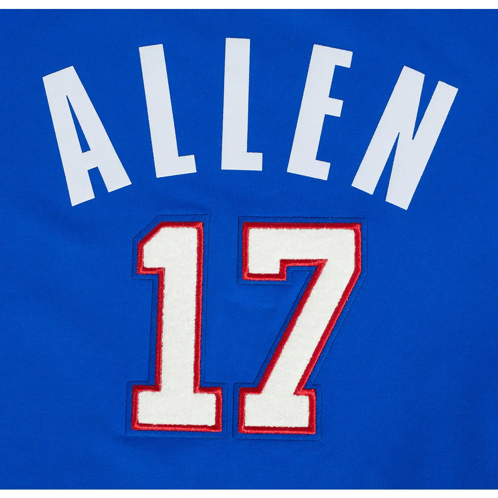 Josh Allen #17 Buffalo Bills Chenille Tee Shirt for Men - Official NFL Licensed Pro Standard Jersey T-Shirt - Perfect for Game Day, Tailgating & Football Fan Gifts