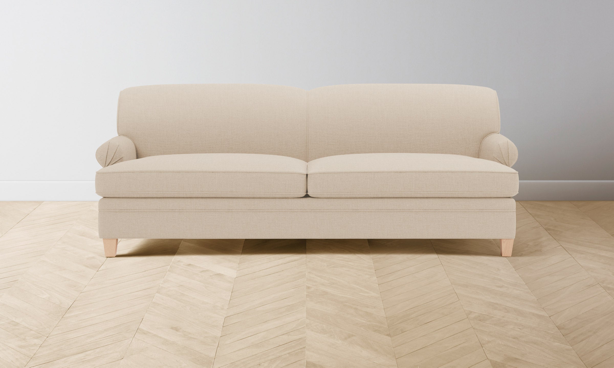 Carmine Sofa - Premium Belgian Linen Upholstered Modern Living Room Furniture for Home & Office Comfort (Beige, 3-Seater) - Perfect for Lounging, Entertaining & Relaxing in Style