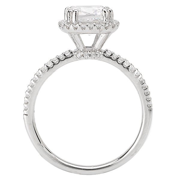 18KT 1/6 CTW Diamond Cushion Halo Engagement Ring Setting for 1.50 CT Cushion Cut Center Stone - Perfect for Wedding, Proposal & Anniversary Gifts