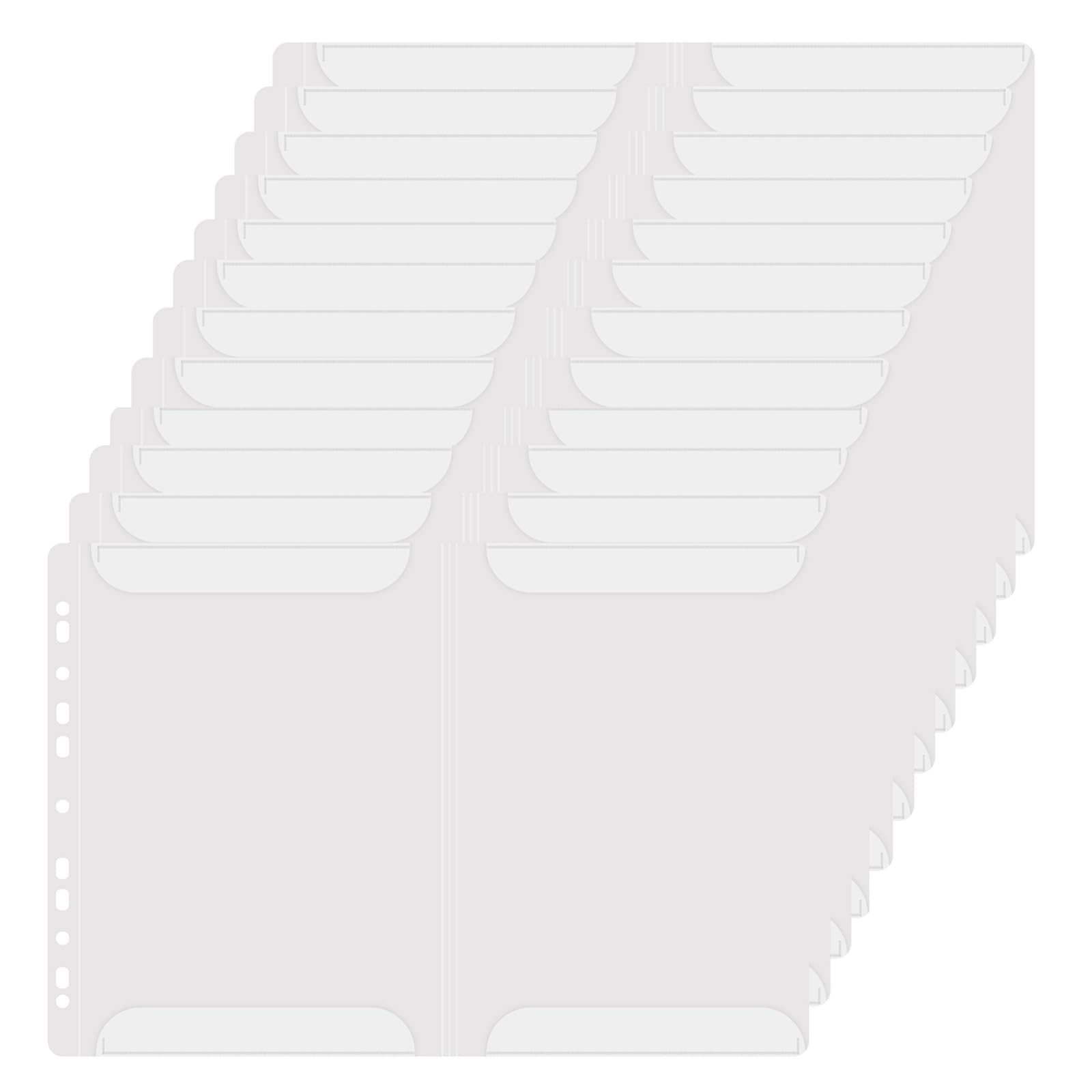 12-Piece Clear Binder Pockets for Sheet Music & Documents - A4 Size, 4-Page Display, 48-Page Capacity - Compatible with 2/3/4-Ring Binders | Perfect for Organizing Piano Music, School Work & Office Files