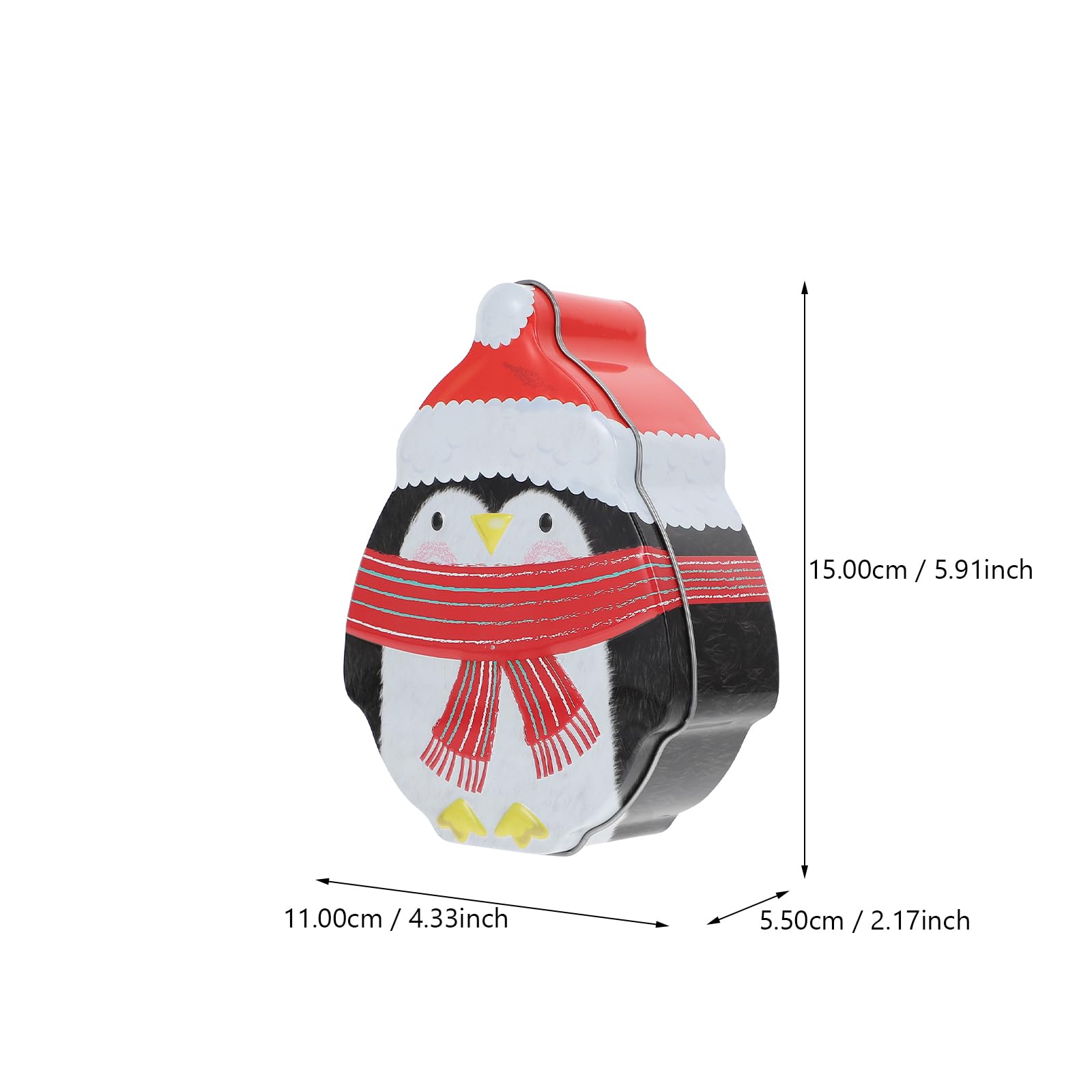 Metal Penguin Cookie Jar with Lid - Cute Christmas Candy Dish for Holiday Treats & Gift Giving | Festive Cookie Tins for Kitchen, Party Decor & Holiday Home Decor