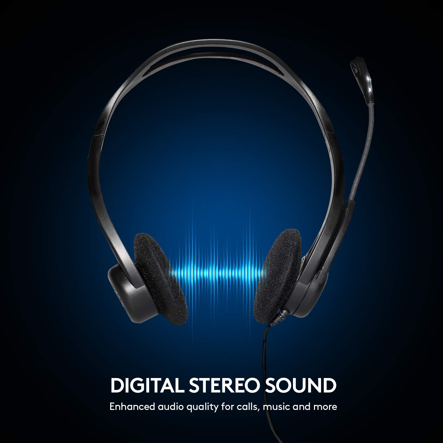 Logitech OEM PC 960 USB Stereo Headset - Noise Cancelling Gaming Headphones with Mic for PC, Laptop, PS4, Xbox - Perfect for Online Meetings, Gaming & Music