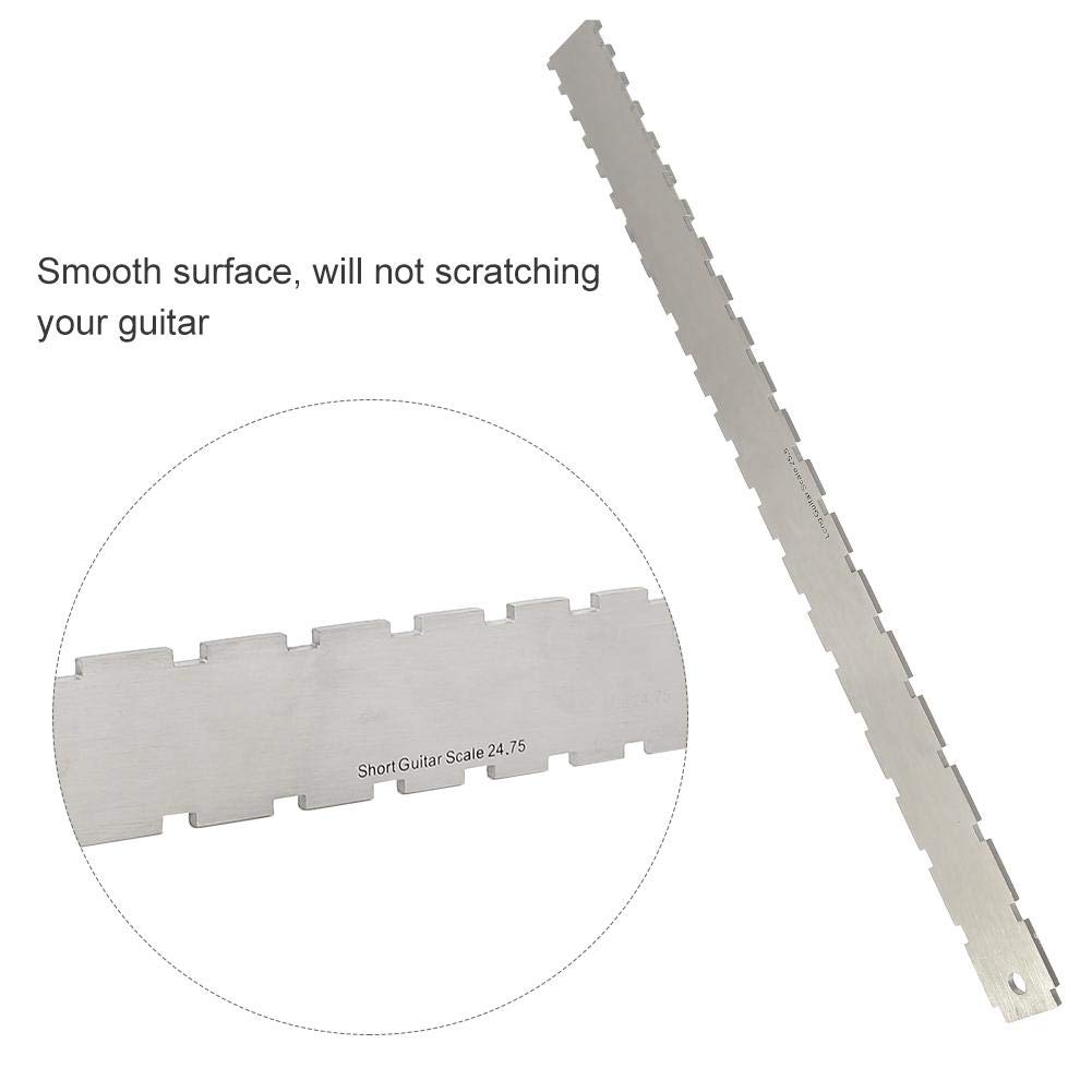 Fret Ruler for Guitar - Precision Fretboard Measuring Tool with Notched Design | Perfect for Measuring Fret/String Distance & Guitar Neck Repair | Essential Guitar Scale Tool for Luthiers & Musicians | Ideal for Guitar Setup, Maintenance & DIY Repairs