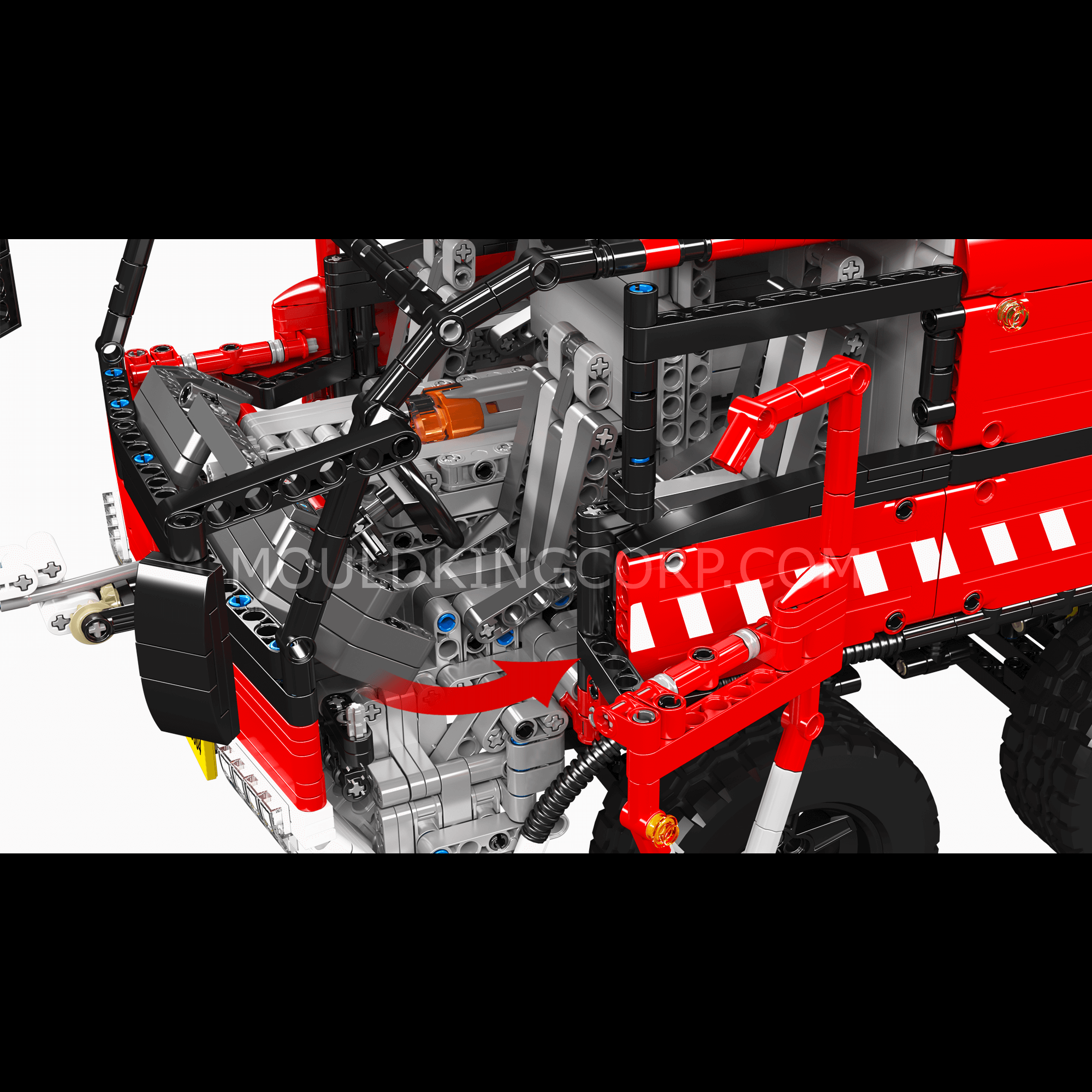 MOULD KING 19004S RC Pneumatic Airport Rescue Vehicle Building Set - 6,653 PCS STEM Toy for Adults & Kids | Remote Control Construction Model Kit for Aviation Enthusiasts & Collectors | Perfect for Birthday Gifts, Educational Play & Display