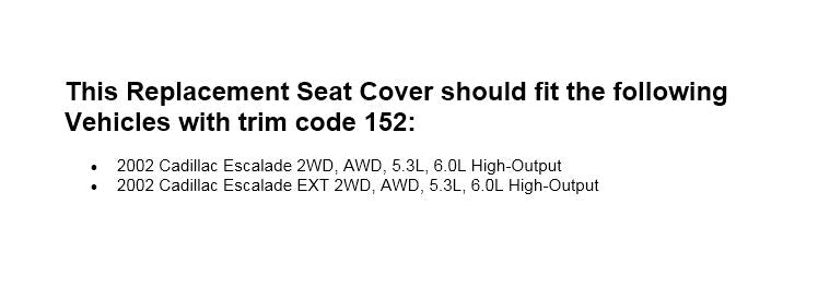 2002 Cadillac Escalade Perforated Leather Seat Covers - Premium Tan Car Seat Protectors for Comfort & Style | Perfect for Road Trips & Daily Commutes