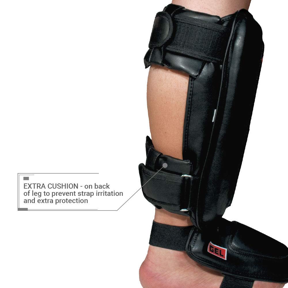 Revgear Defender Gel Heavy Hitter Shin Guards - Premium Gel Padding for Ultimate Comfort | Pre-Curved Design with Extra Cushion | Perfect Fit (Medium) | Ideal for MMA, Kickboxing & Martial Arts Training