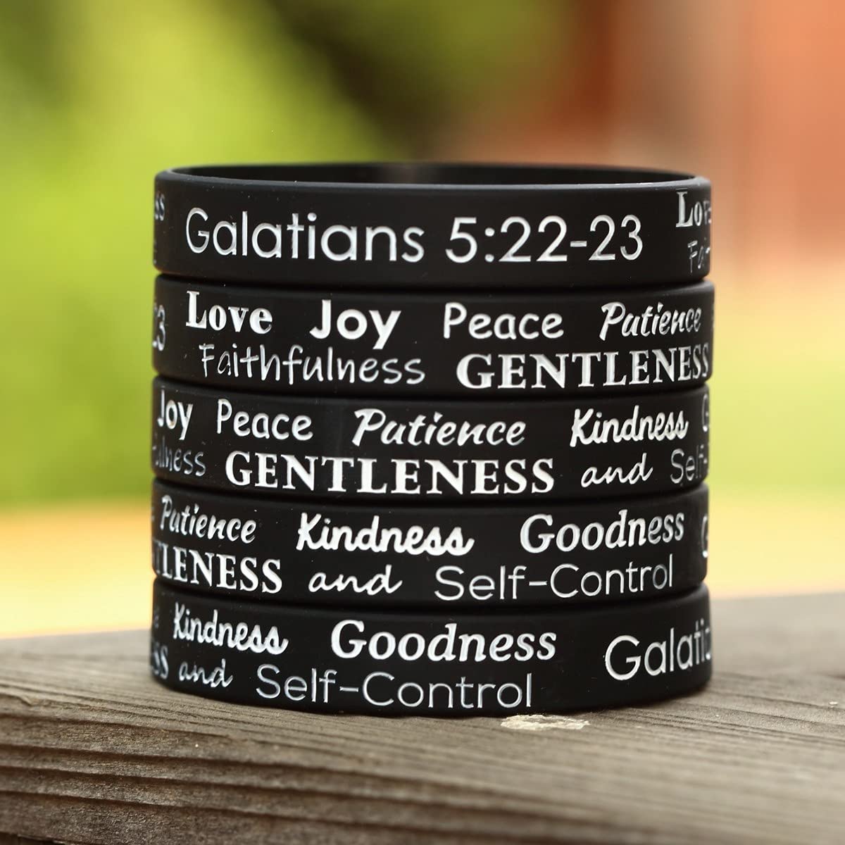 10 Pack Love Joy Peace Patience Bracelets - Galatians Fruit of the Spirit Wristbands for Women & Men, Christian Religious Jewelry Gifts for Bible Study, Church Events & Daily Inspiration