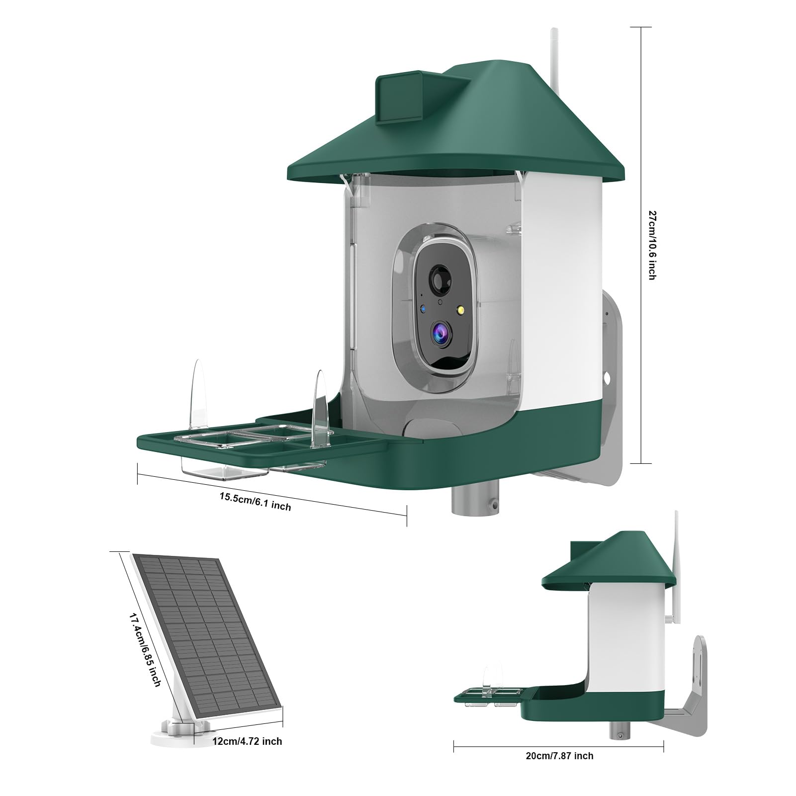 Smart Bird Feeder with Camera - AI Bird Identification, Solar Powered, 1080P HD Video Recording & Instant Alerts | Perfect Backyard Birdwatching Gift for Nature Lovers & Families (Ideal for Garden, Patio, or Balcony)