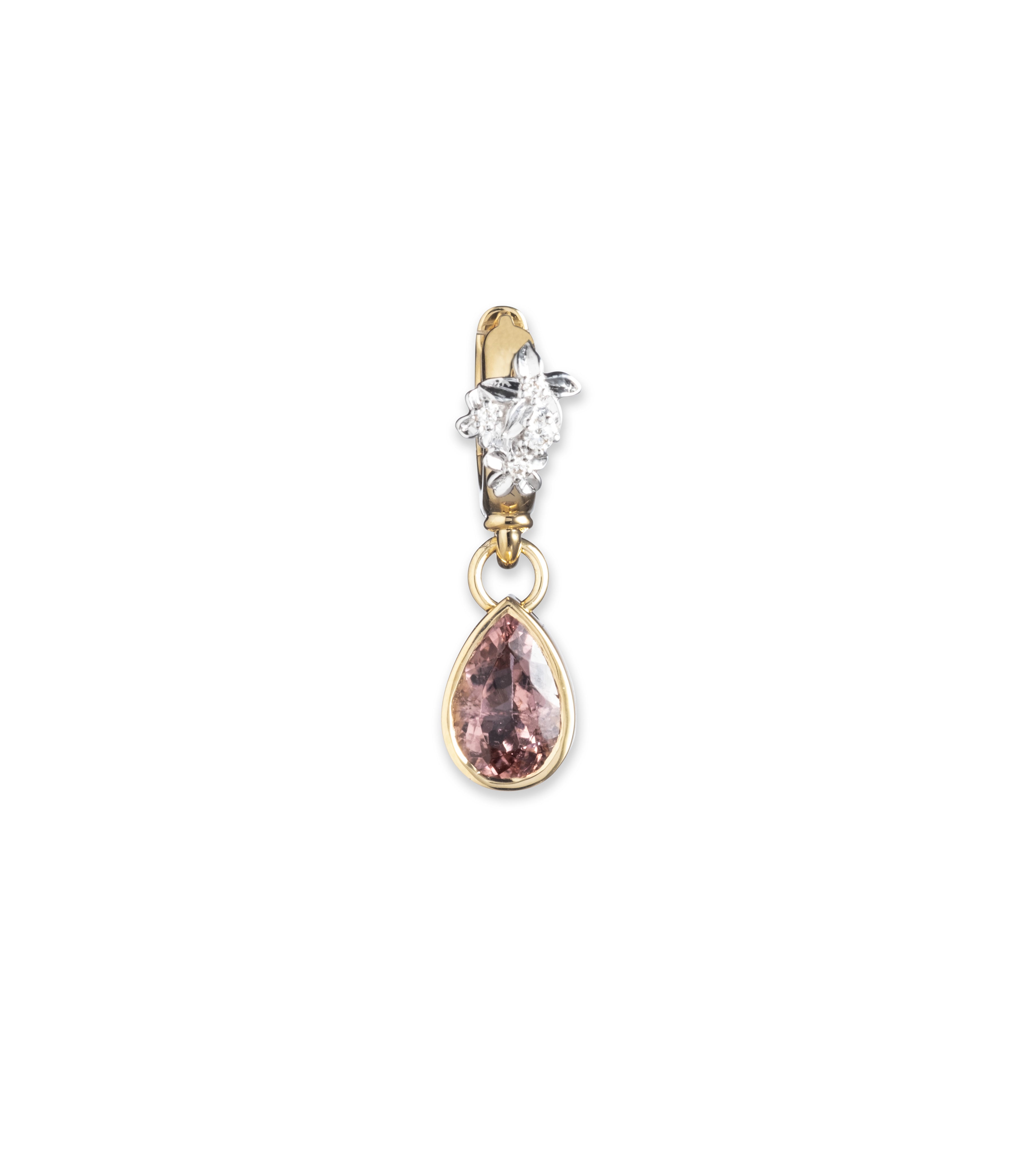 1.0ct Pink Tourmaline Gemstone Hoop Earrings in 14K Mixed Gold - Elegant Dangle Earrings for Women, Perfect for Weddings, Parties & Everyday Wear