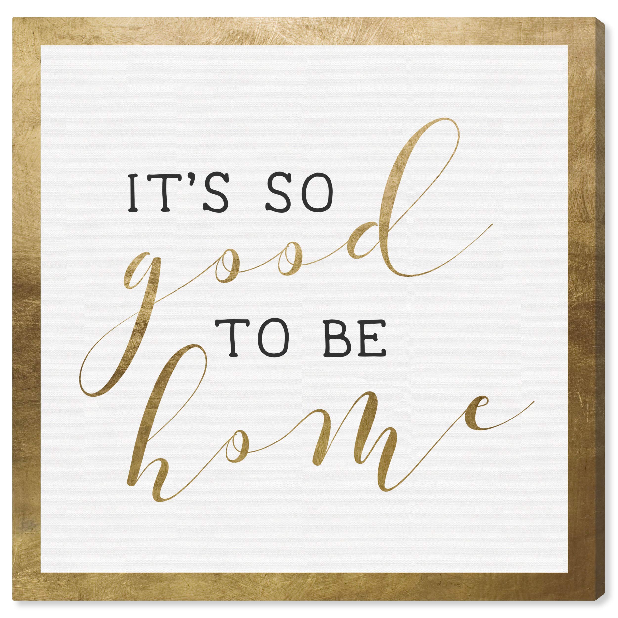 Oliver Gal Artist Co. 'Good' Typography & Quotes Wall Art Canvas Print - 24x24 Inches, Gold & White - Perfect for Living Room, Bedroom & Office Décor
