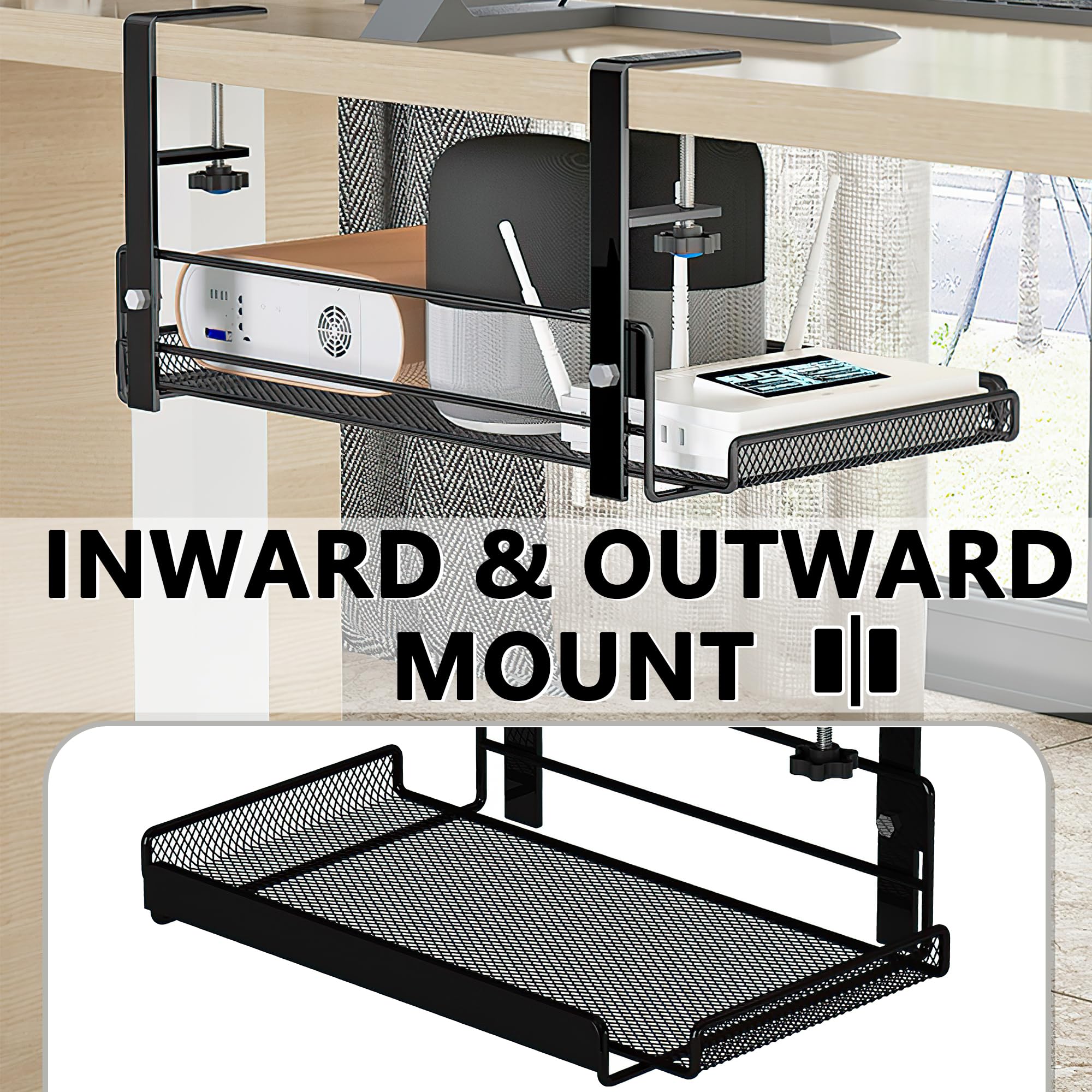 Under Desk Cable Management Tray - Medium Size Cord Organizer for Wires & Cables - Perfect for Home Office, Gaming Setup & Workspace Organization