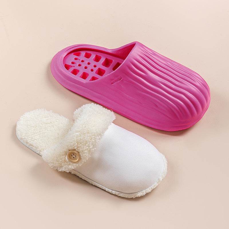 CozySwap: Warm & Comfortable Indoor Outdoor Slippers with Removable Fur Lining - Perfect for Home, Garden, and Travel Use