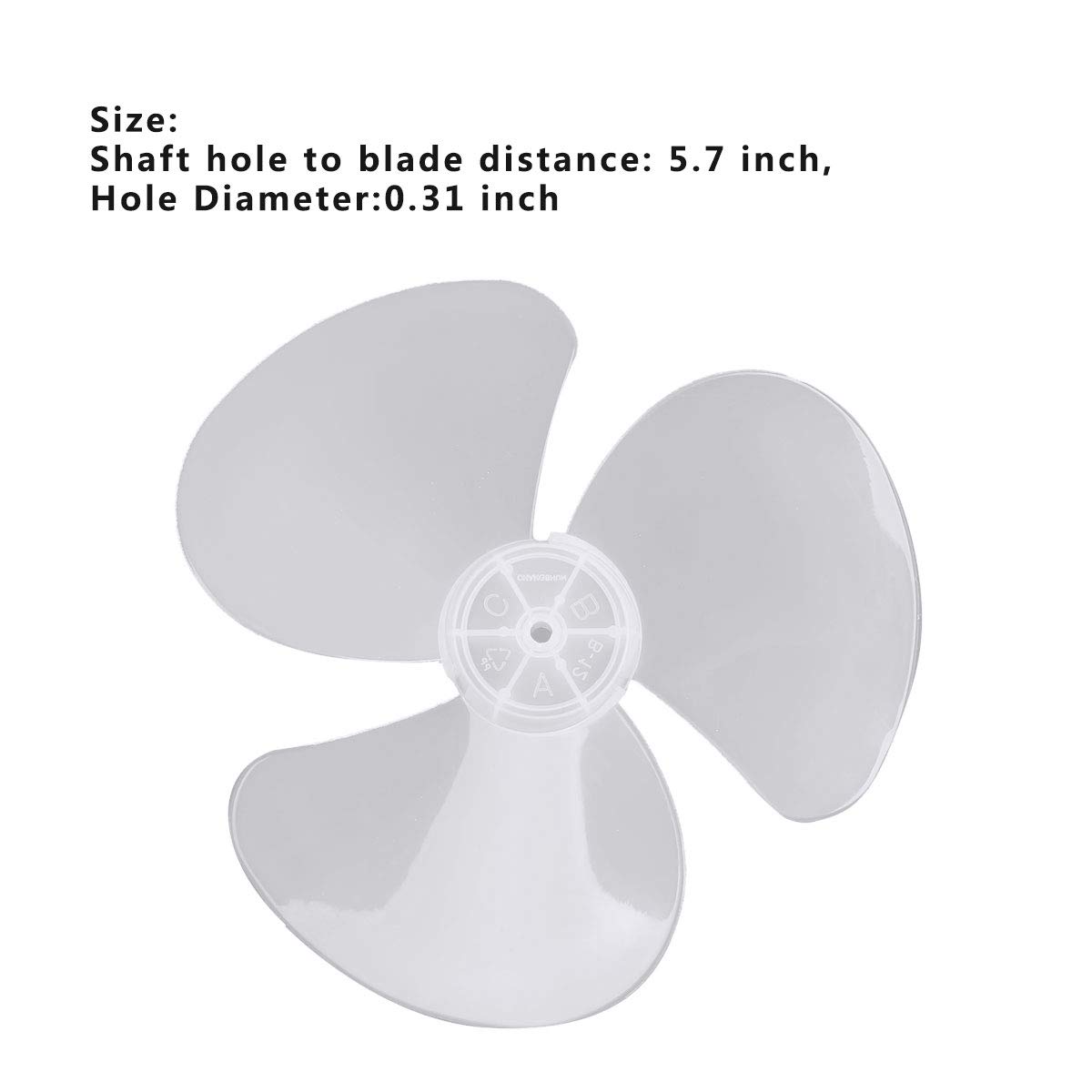 12 Inch 3-Blade White Plastic Replacement Fan Blade - Universal for Household Standing Pedestal & Table Fans - Perfect for Bedroom, Living Room, Office Cooling