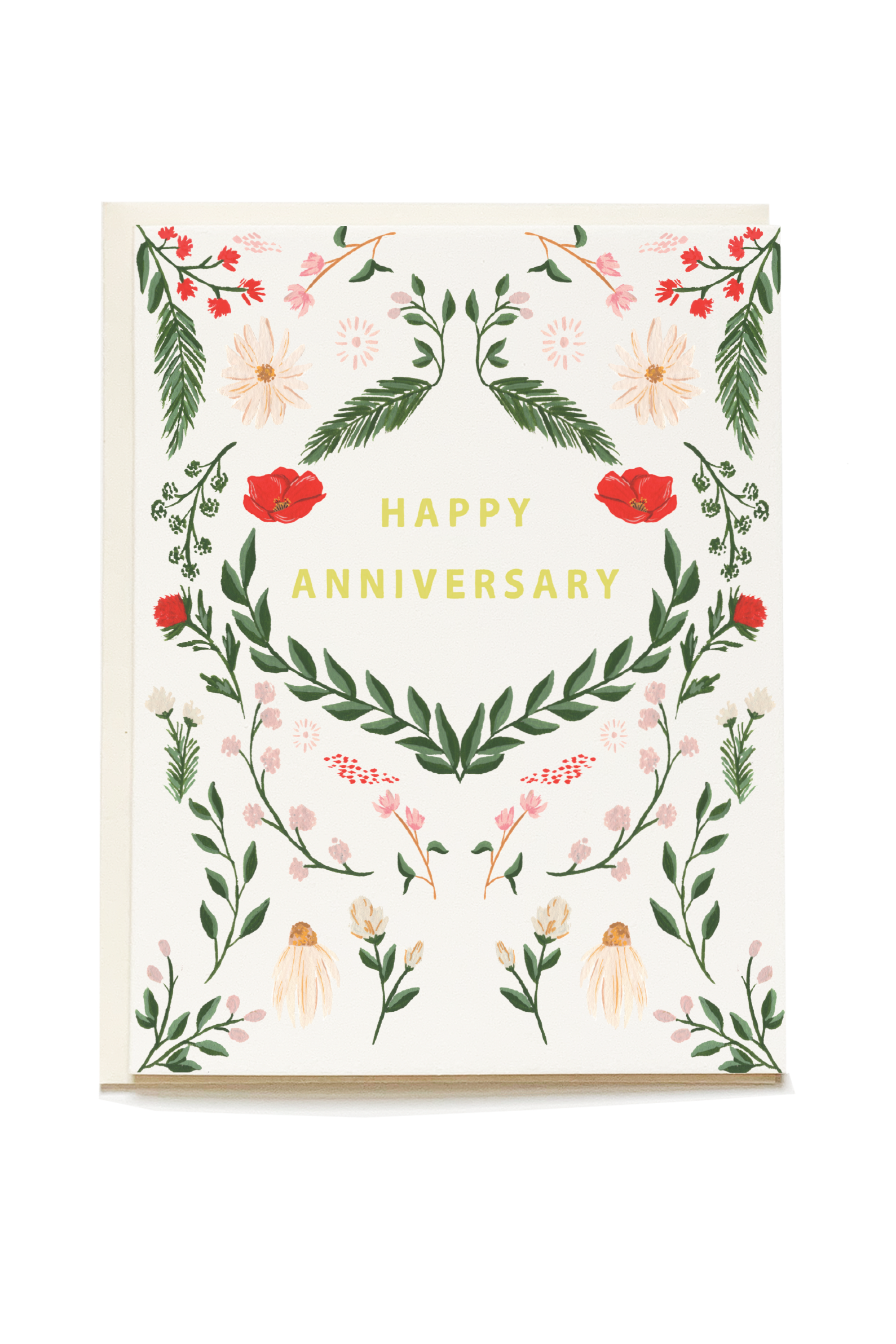 Beautiful Wild Meadow Anniversary Card - Elegant Floral Greeting Card for Couples, Wife, Husband - Perfect for Anniversaries, Weddings & Romantic Occasions