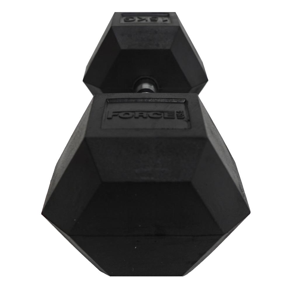 Force USA Rubber Hex Dumbbells - Premium Weight Lifting Equipment for Home & Gym (5-100lbs, Sold Individually) - Perfect for Strength Training, CrossFit & Fitness Workouts