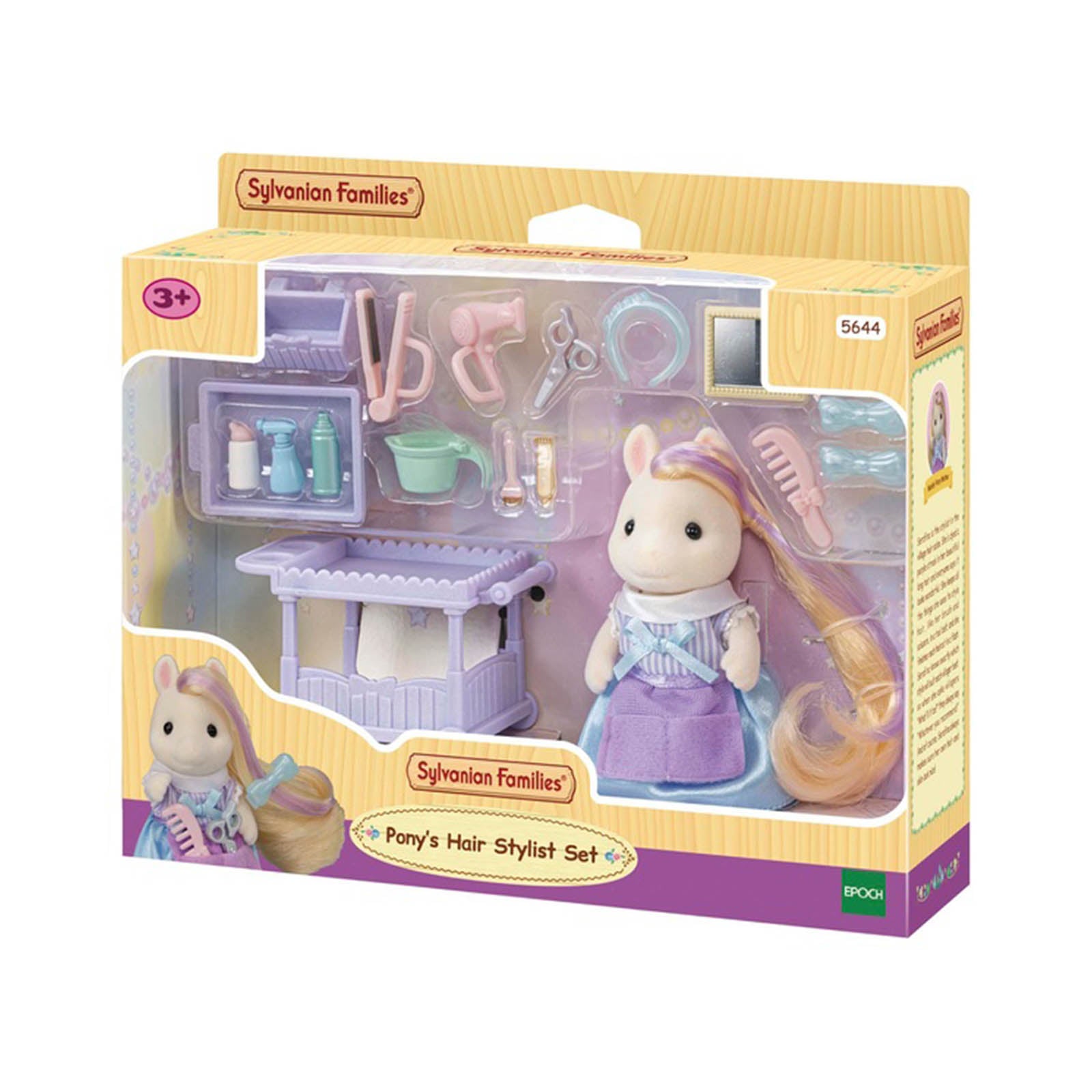Calico Critters Serafina Manely Pony Hair Stylist Figure Set - Cute Animal Toy with Brush & Accessories for Kids Pretend Play & Dollhouse Decor