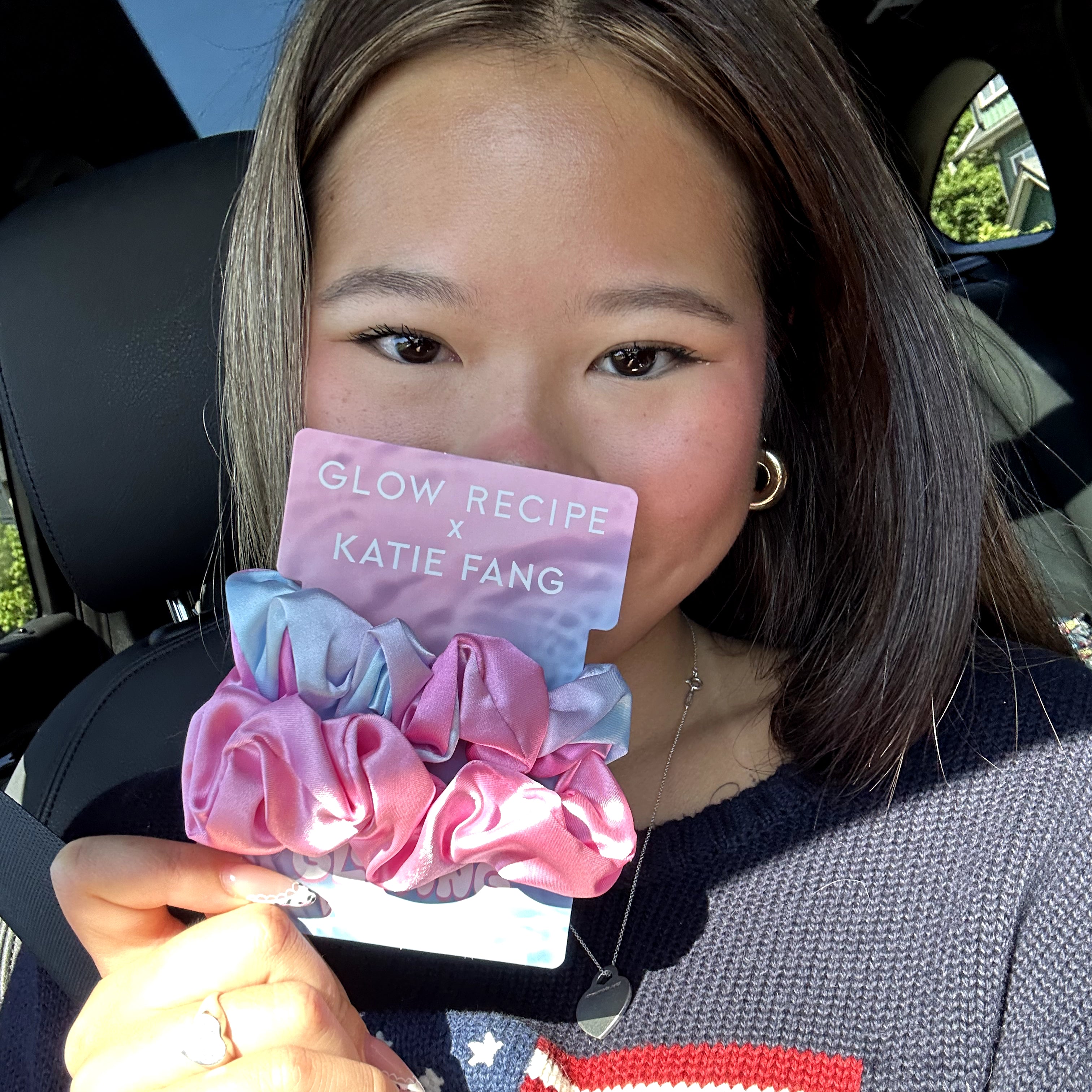 Glow Recipe X Katie Fang Hair Scrunchie Set - Soft & Stylish Hair Accessories for Women, Girls | Perfect for Workouts, Yoga, and Everyday Use