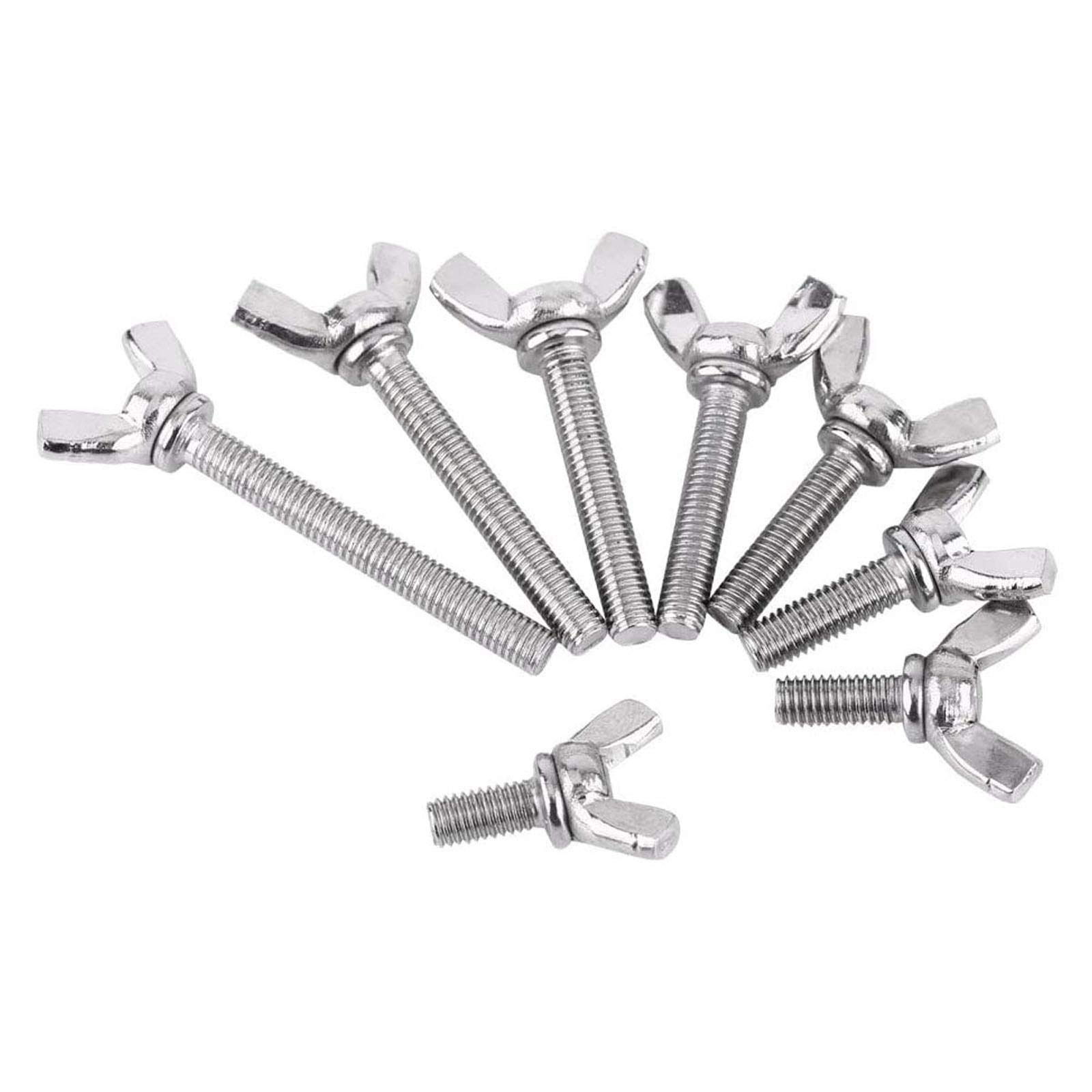 10pcs M6-1.0x20mm 304 Stainless Steel Wing Bolts - for Machinery & DIY Projects