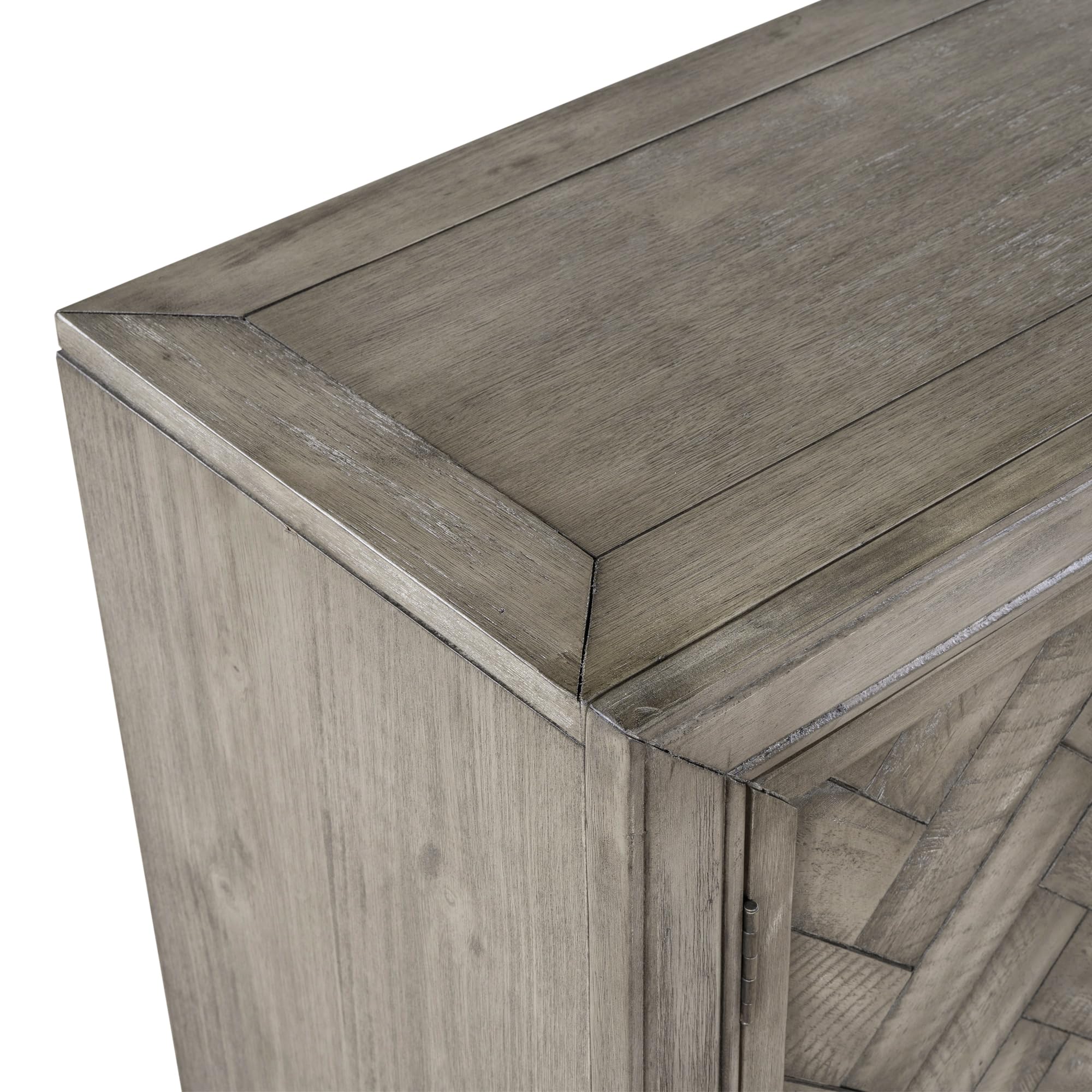 Wooden Console Sofa Table with 2 Shelves - Entryway Storage Cabinet, Living Room Sideboard & Kitchen Buffet Cabinet in Antique Grey - Perfect for Hallway Organization, TV Stand, or Dining Room Storage