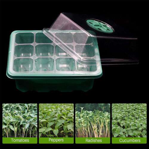 10-Pack 12-Cell Seed Starter Tray - Plant Propagation Kit for Indoor/Outdoor Gardening, Herbs, Vegetables & Flowers - Durable Nursery Grow Box for Seedlings & Plant Cloning