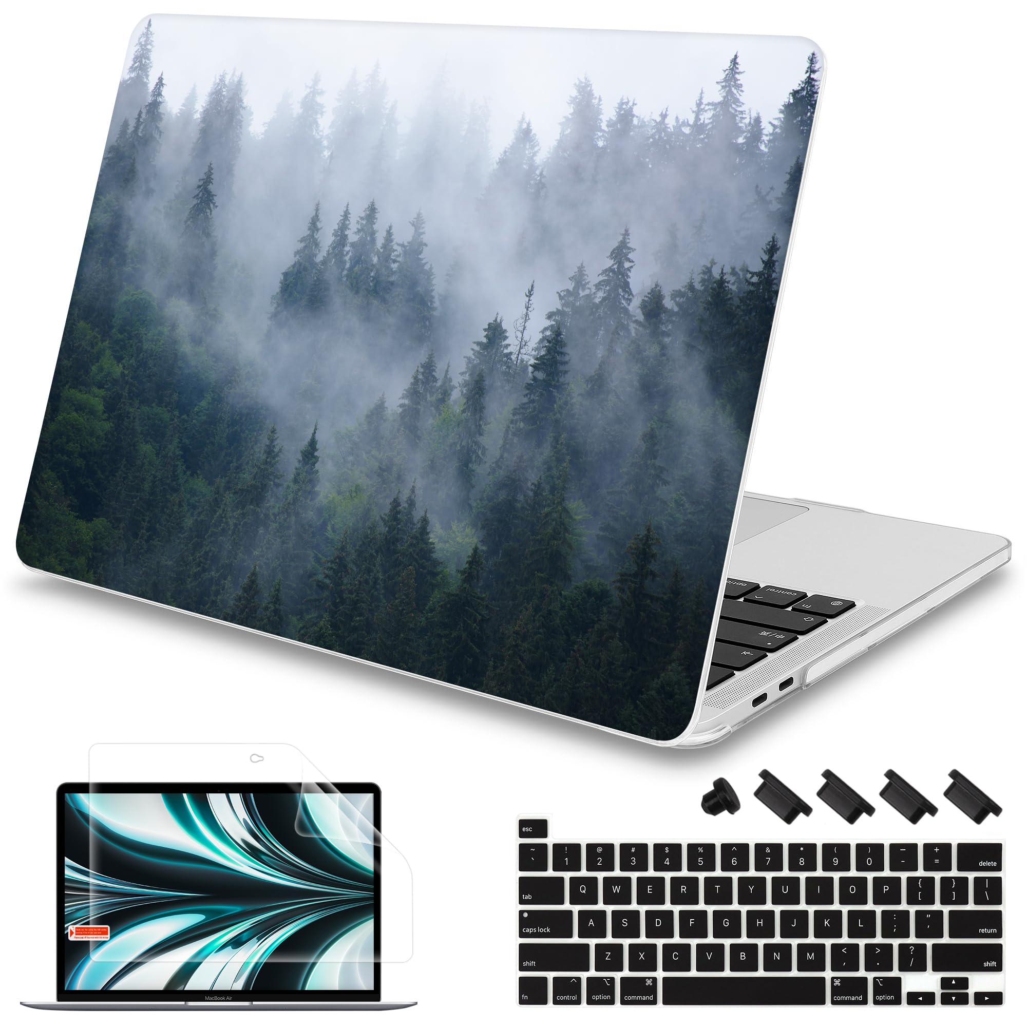 Premium Soft-Touch Plastic Hard Case Cover for MacBook Pro 16-inch (Model A2141, 2019-2020 Release) - Compatible with Retina Display & Touch Bar/Touch ID - Fir Forest Design - Perfect for Office, Travel & Home Use