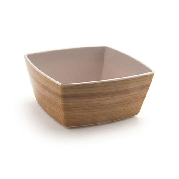 FOH Platewise Mod Square Bowl - 26 oz Bamboo Serving Bowl for Salads, Snacks & Desserts | Eco-Friendly & Durable Kitchenware for Home & Restaurant Use