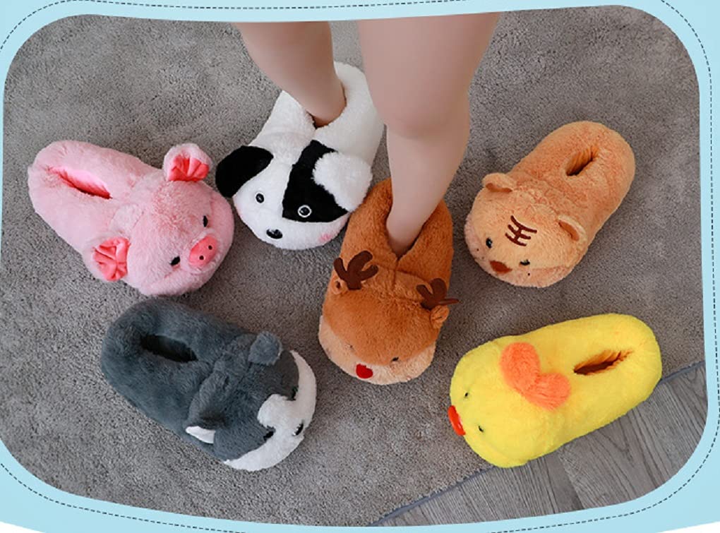 Cute Women's Warm Animal Slippers - Soft & Comfortable Indoor Plush House Shoes for Winter - Non-Slip Cozy Home Footwear for Lounge, Bedroom & Gift Giving