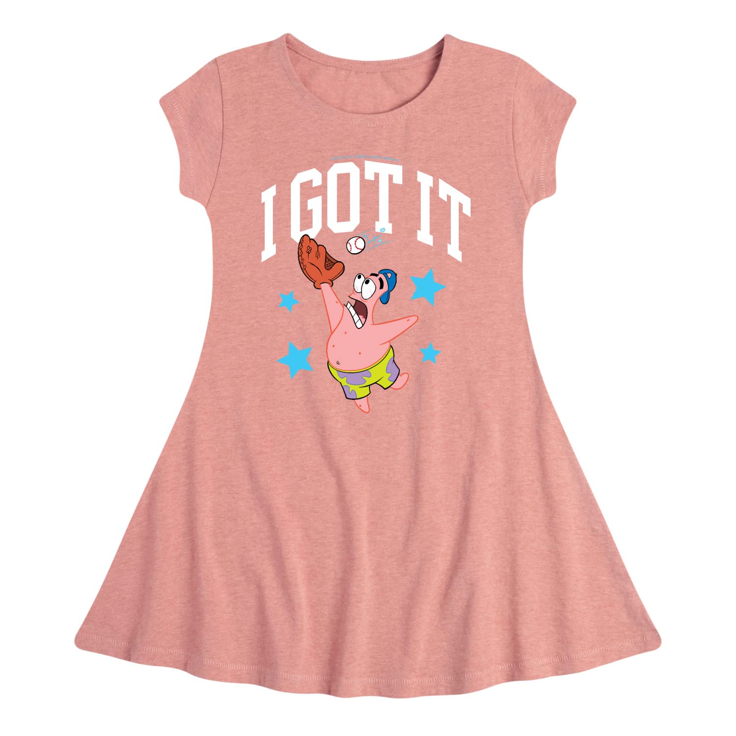 Spongebob Squarepants I Got It Fit and Flare Dress for Toddler & Youth Girls | Cartoon Character Costume Dress for Kids Birthday Party & Cosplay