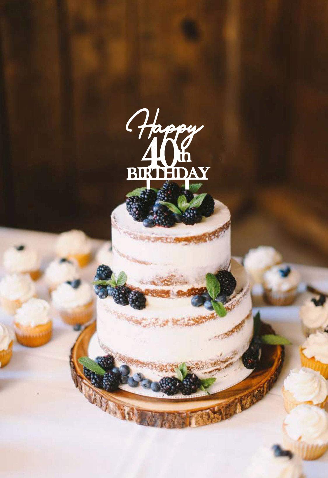 40th Birthday Cake Topper - Elegant 40 Years Anniversary Party Decoration for Women & Men - Perfect for Milestone Celebrations, Retirement Parties & Special Occasions