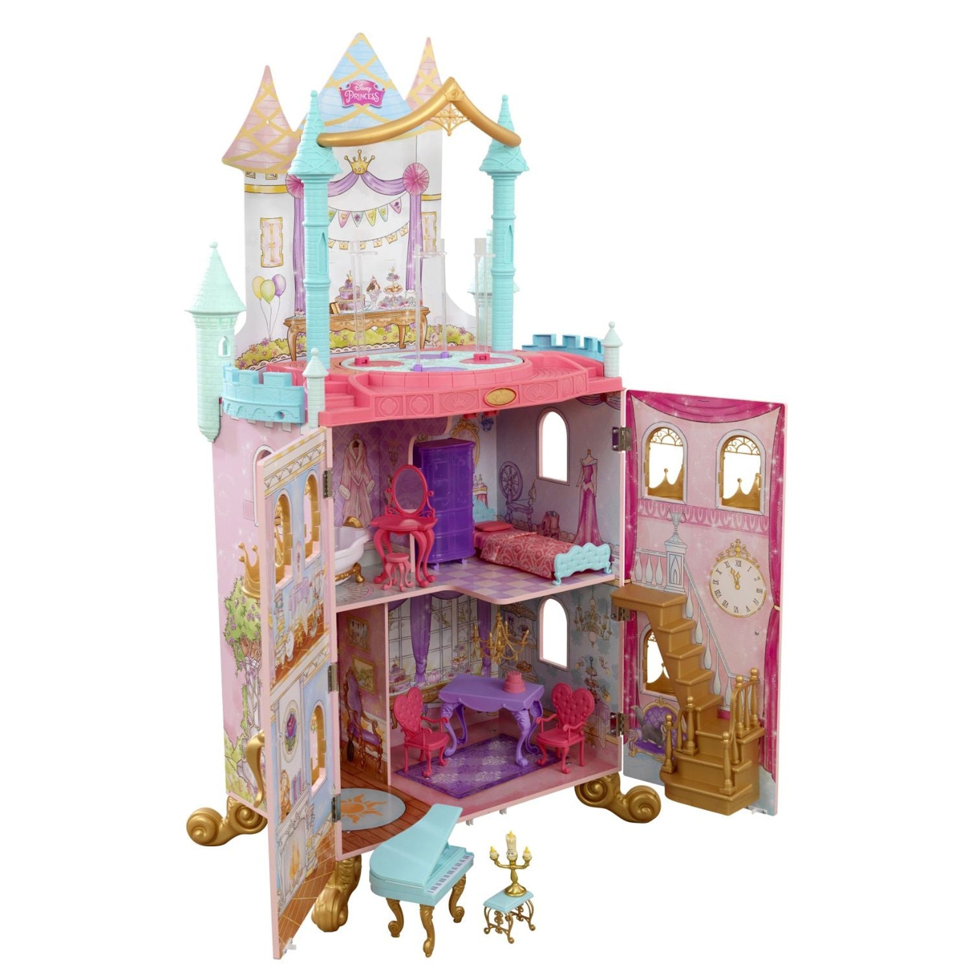 KidKraft Disney Princess Dance & Dream Dollhouse with Furniture - Wooden Doll House Playset for Girls Ages 3+ | Perfect for Pretend Play & Disney Princess Themed Birthday Gifts