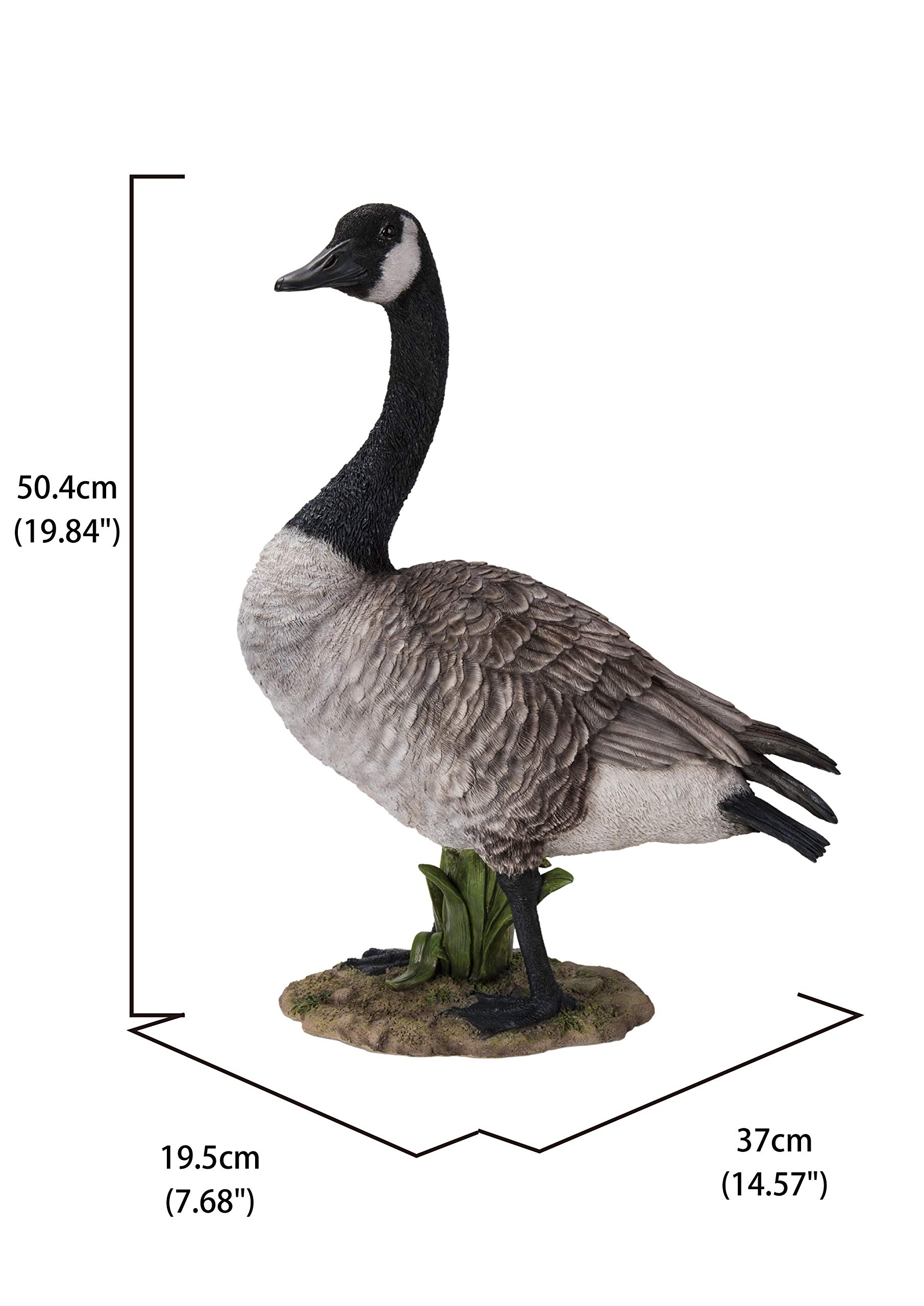 Hi-Line Gift Standing Canada Goose Statue - Grey/Natural Decorative Figurine for Home, Office & Garden Decor