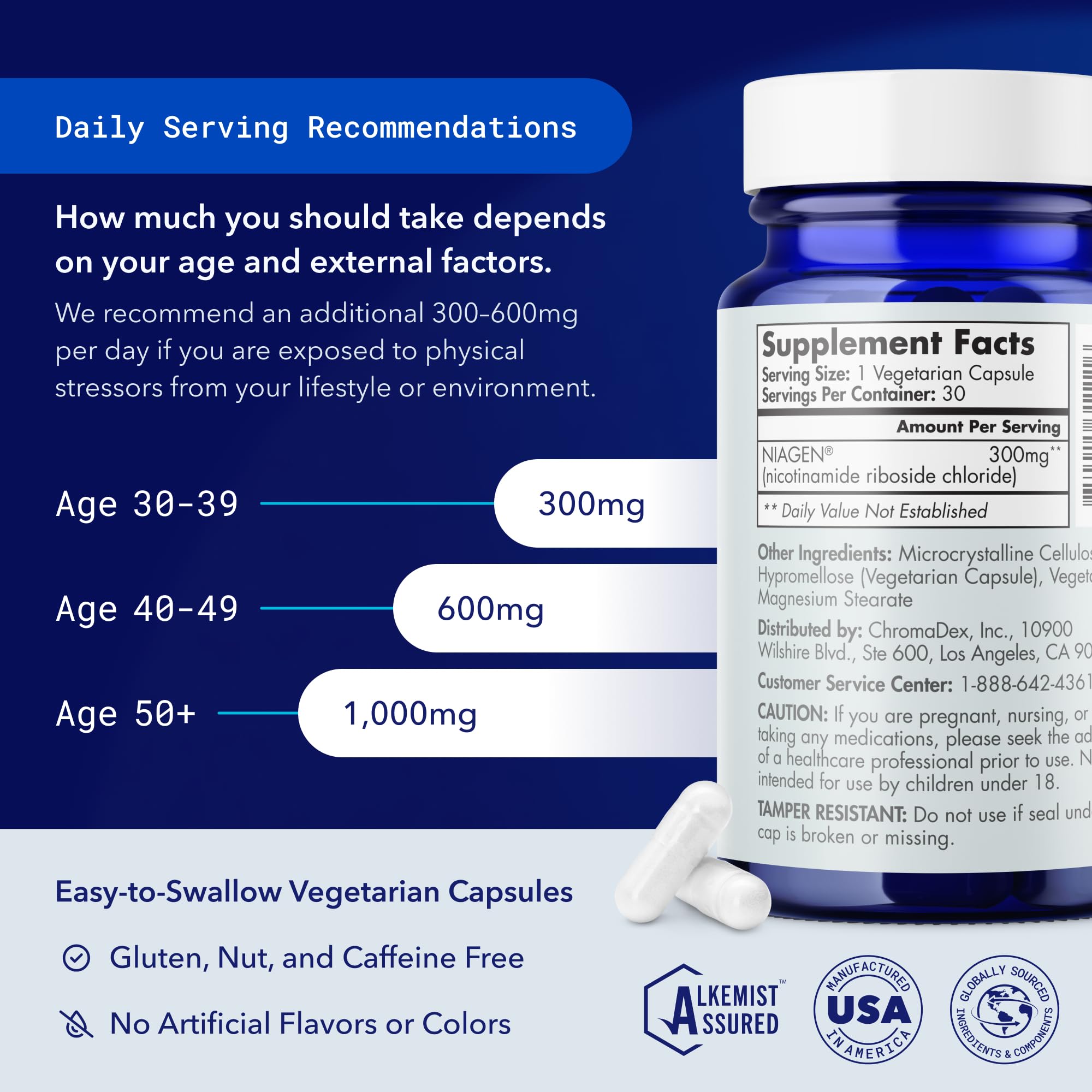 TRU NIAGEN Patented NAD+ Booster Supplement - 300mg Nicotinamide Riboside (NR) for Anti-Aging & Cellular Renewal | Supports Brain, Muscle & Energy Metabolism | 30-Day Supply (2 Bottles) | Ideal for Active Lifestyles & Healthy Aging