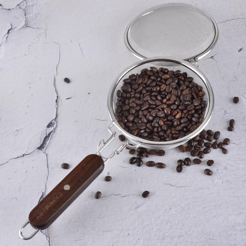Portable Stainless Steel Coffee Roaster - Handheld Home Coffee Bean Roasting Tool for Espresso, French Press & Cold Brew | Perfect for Kitchen, Camping & Gifts