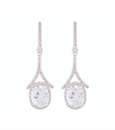 Adora Sleep Linear Crystal Dangle Earrings for Women - Elegant Sparkling Drop Earrings for Party, Wedding & Evening Wear